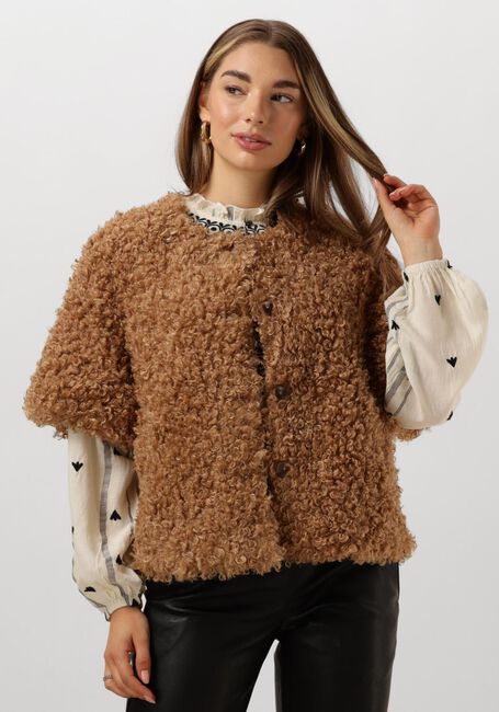 SUMMUM Gilet JACKET FAUX FUR en marron - large
