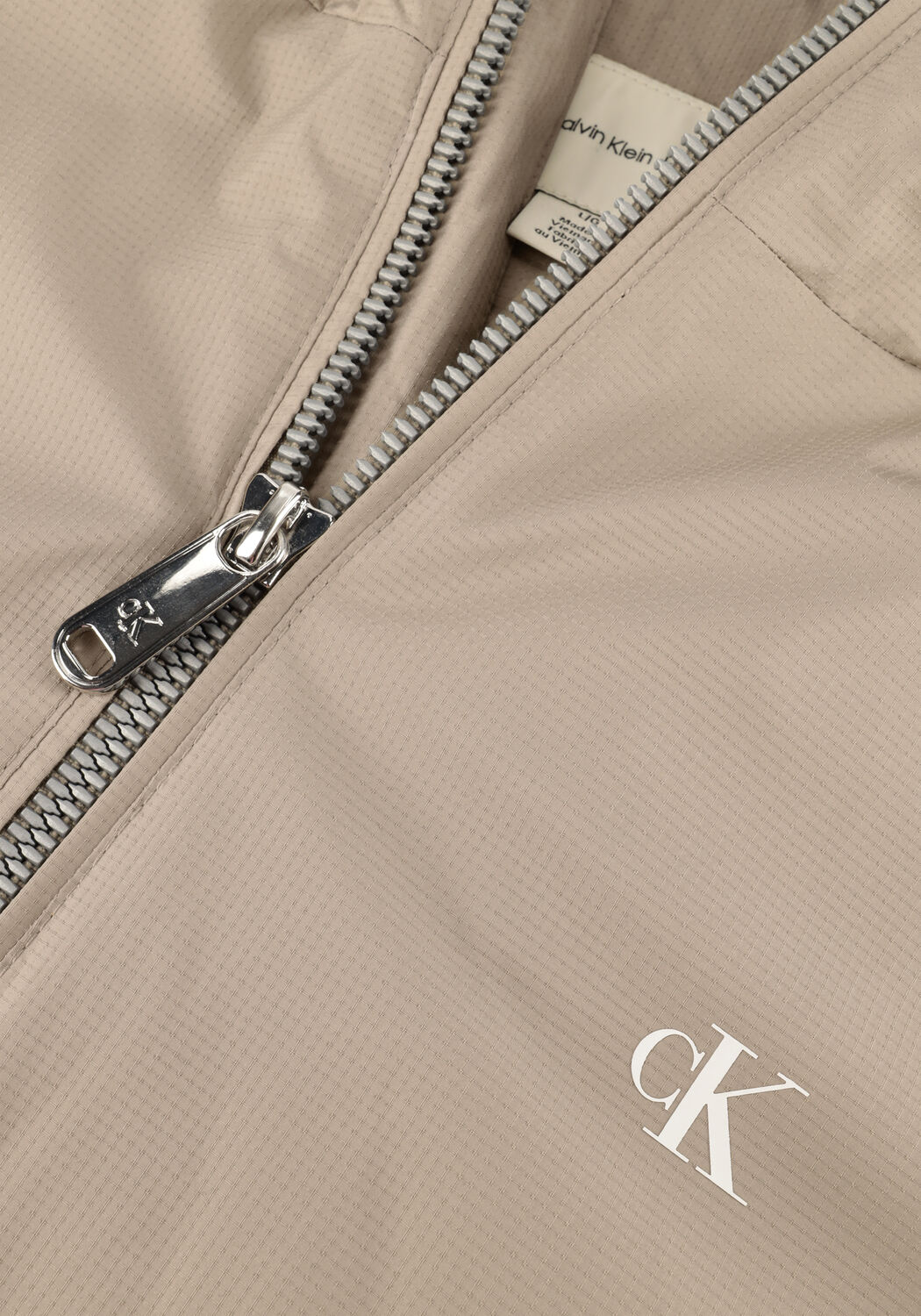 Beige CALVIN KLEIN Jack LS HOODED RIPSTOP HARRINGTON JKT - large