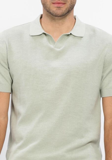 SELECTED MEN Polo SLHMATTIS SS KNIT SUN OPEN POLO en vert - large