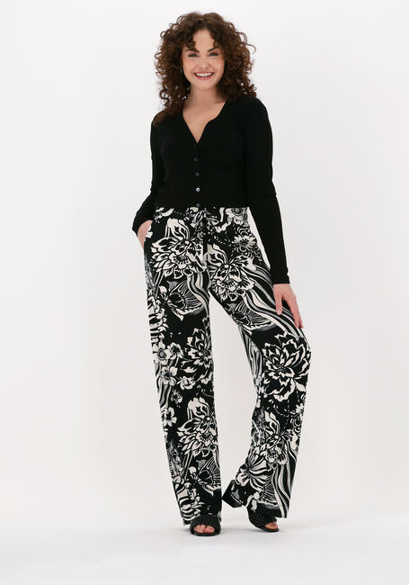 Zwarte VANILIA Wijde broek SWIRL FLOWER WIDE LEG - large