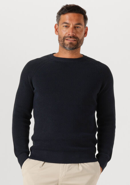 GENTILUOMO Pull ROUND LS RAGLAN Bleu foncé - large