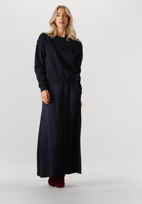 Donkerblauwe JANSEN AMSTERDAM Trui GABY TRUI SW 156 LONG SLEEVE FLOWER DETAIL - large