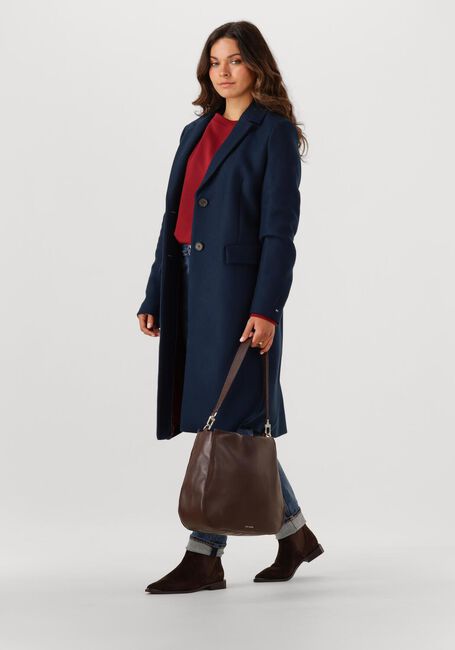 Donkerblauwe TOMMY HILFIGER Mantel CLASSIC SB WOOL REG COAT - large