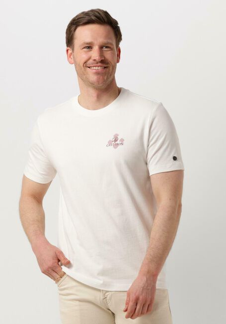 Gebroken wit CAST IRON T-shirt SHORT SLEEVE R-NECK REGULAR FIT COTTON - large