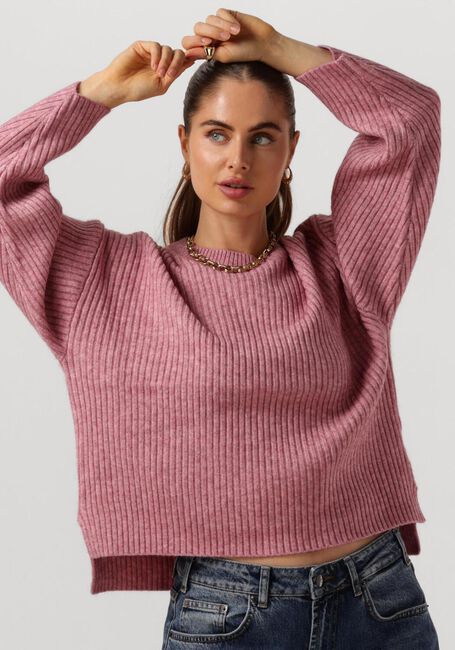 CO'COUTURE Pull ROW BOX O-KNIT en rose - large