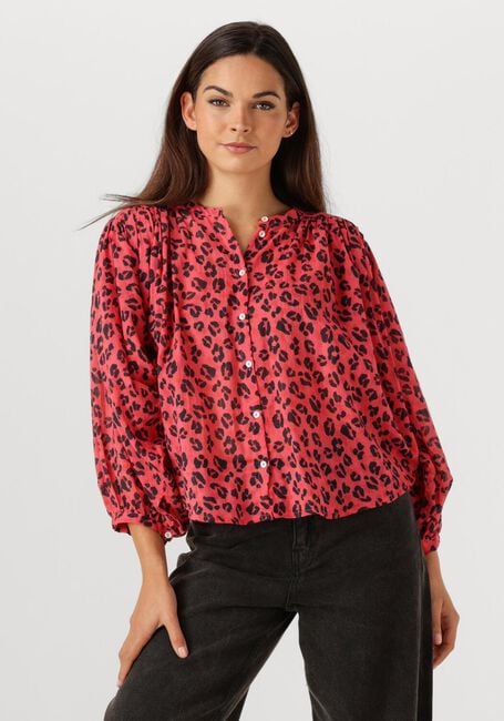 Rode BY-BAR  BECKY RED CHEETAH BLOUSE - large