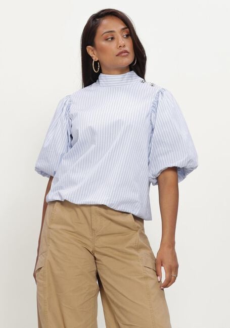 Lichtblauwe NEO NOIR  PARISA STRIPE BLOUSE - large