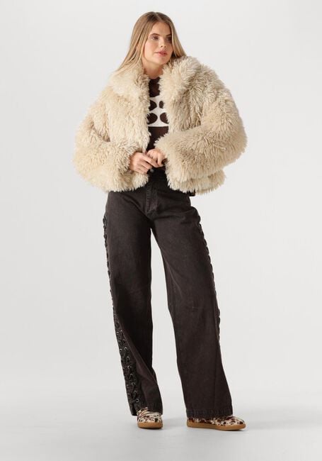 SECOND FEMALE Manteau Teddy OPHIE JACKET en beige - large