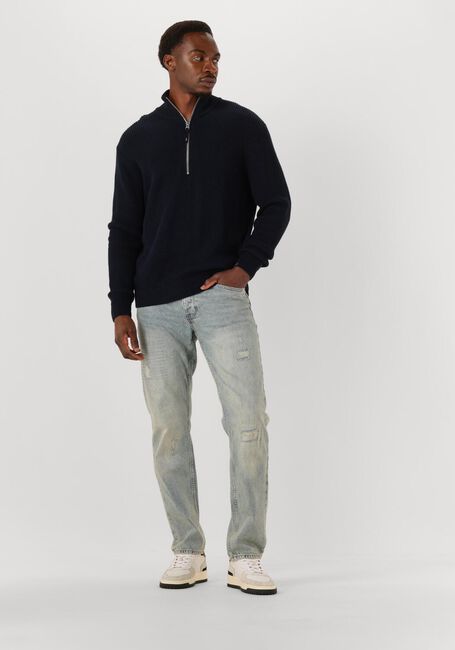 BUTCHER OF BLUE Pull GALWAY HALF ZIP Bleu foncé - large