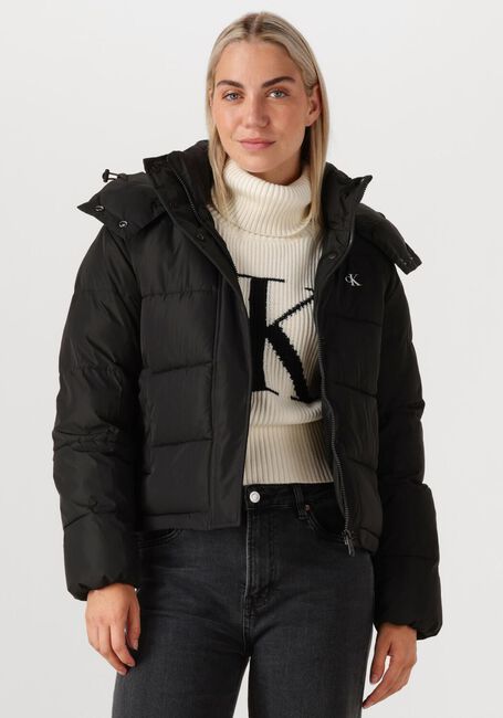 CALVIN KLEIN Veste matelassé MATTE MONOLOGO MW SHORT PUFFER en noir - large