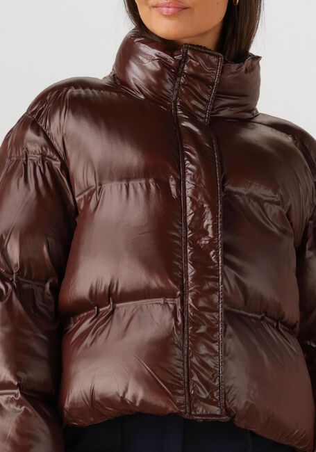Bruine NEO NOIR Gewatteerde jas RHEA SHINY PUFFER JACKET - large