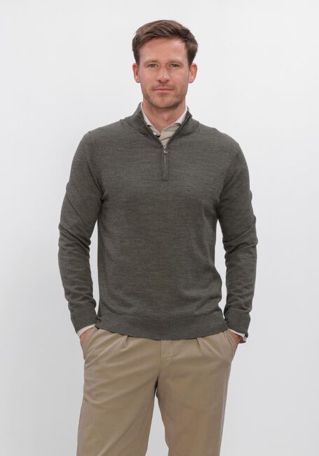 PROFUOMO Pull PULLOVER HALF ZIP EXTRAFINE MERINO Vert fonc&eacute; - large