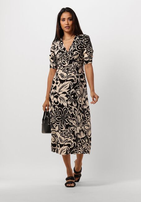Zwarte VANILIA Midi jurk FLORAL HAPPY LONG - large