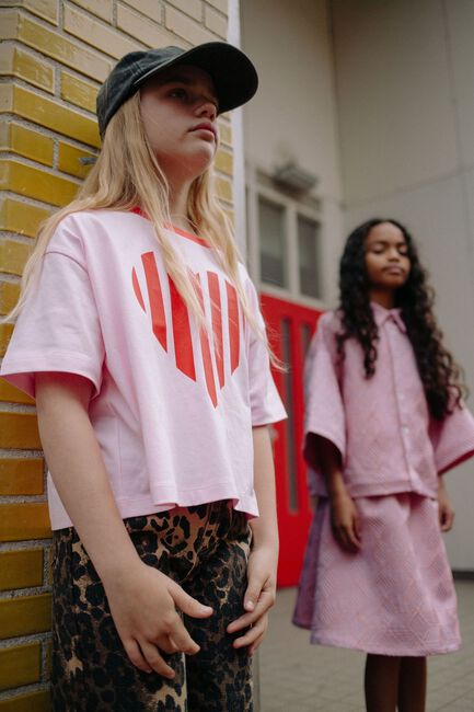 CALL ME FRANKIE T-shirt CROPPED HEART T-SHIRT en rose - large