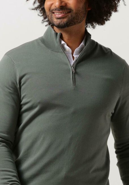 PROFUOMO Pull PULLOVER HALF ZIP en vert - large