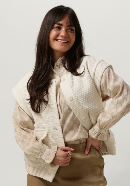 Beige MINUS Gilet AVANA BOUCLE VEST - large