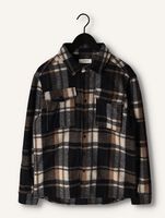 PUREWHITE Surchemise CHECK WOOL LOOK SHIRT Bleu foncé PUREWHITE Surchemise CHECK WOOL LOOK SHIRT Bleu foncé - medium