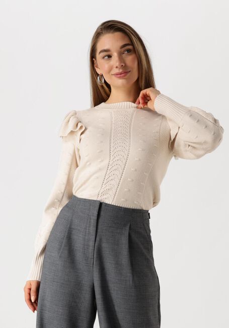 Gebroken wit OBJECT Trui OBJJULIA KNIT L/S RE PULLOVER - large