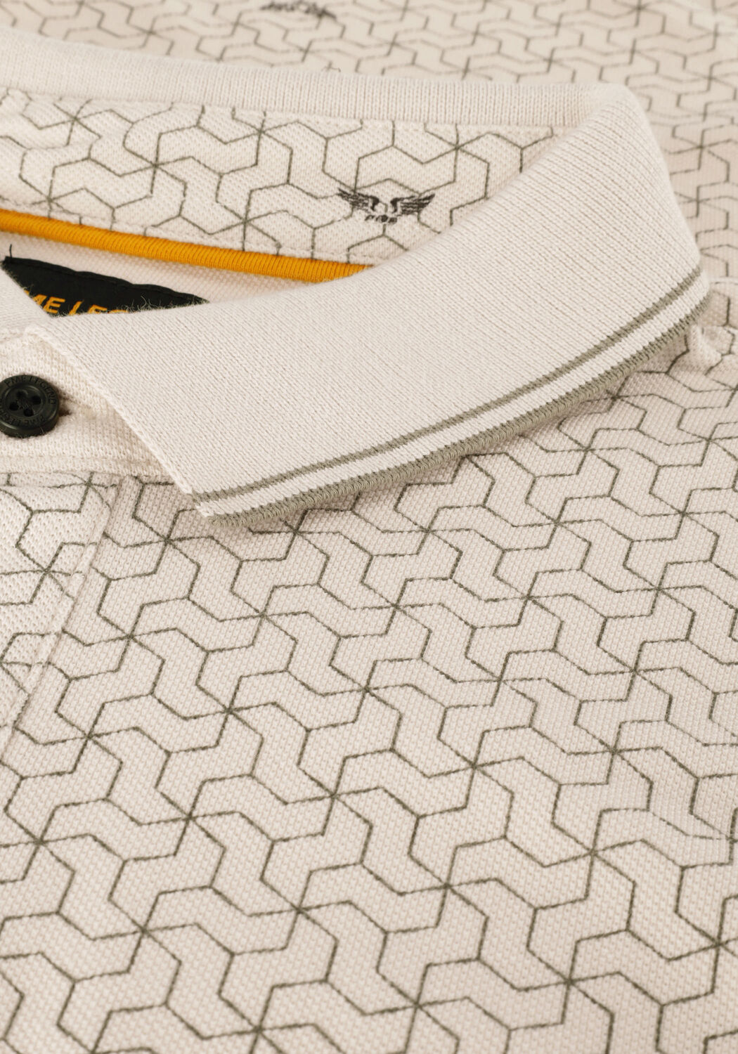 Gebroken wit PME LEGEND Polo SHORT SLEEVE POLO FINE PIQUE ALL OVER PRINT - large