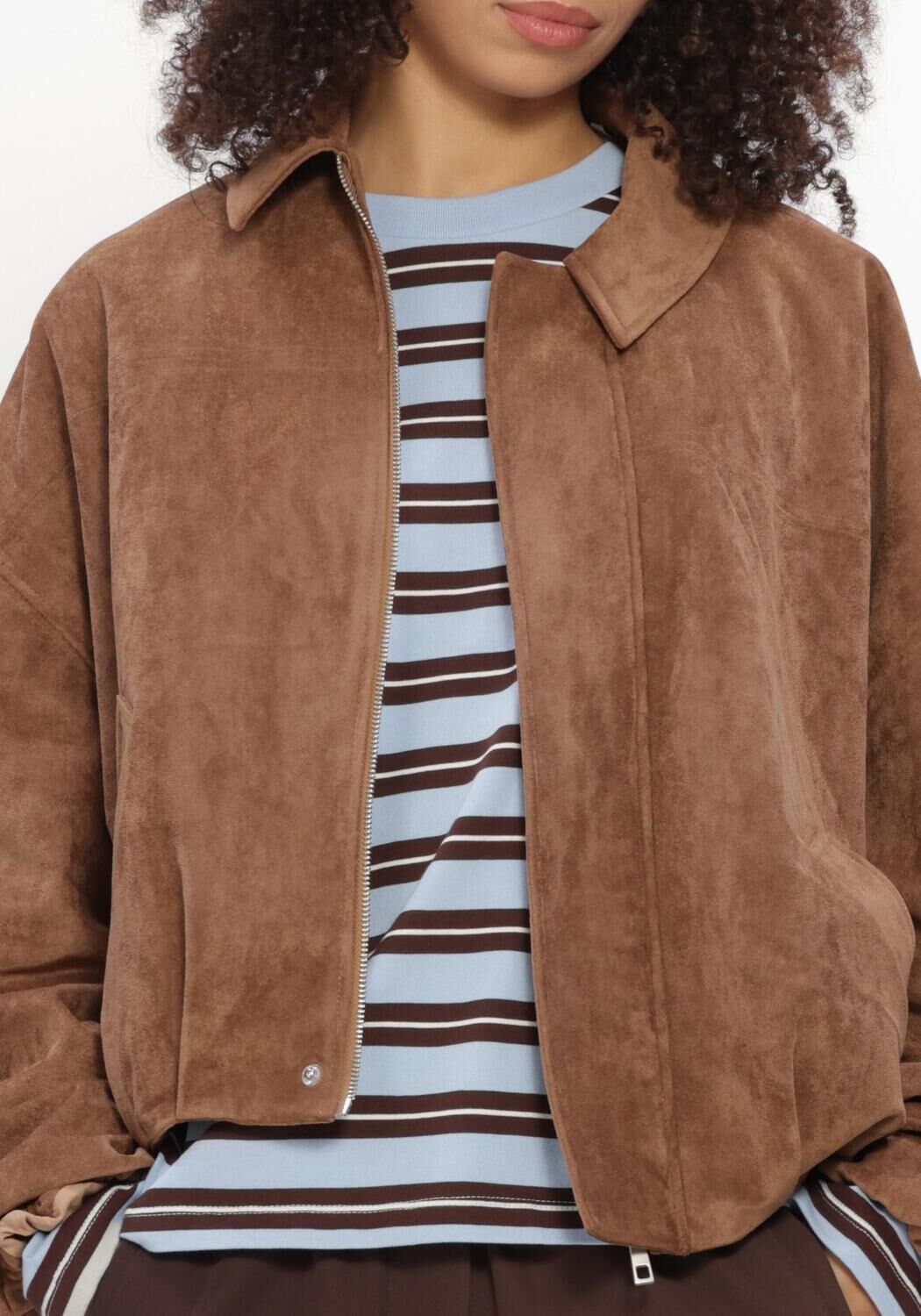 CATWALK JUNKIE Jack FAUX SUEDE JACKET en marron - large