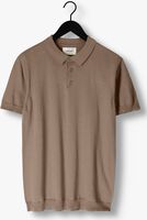 PURE PATH Polo KNIT POLO WITH CHESTPRINT en taupe
