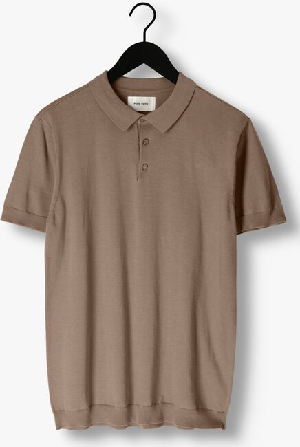 PURE PATH Polo KNIT POLO WITH CHESTPRINT en taupe - large