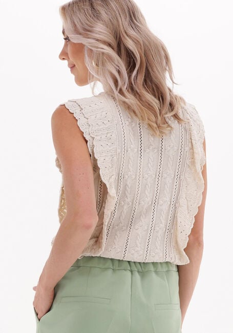 SUMMUM Haut SLEEVELESS RUFFLE TOP VISCOSE POLYAMIDE KNIT en blanc - large