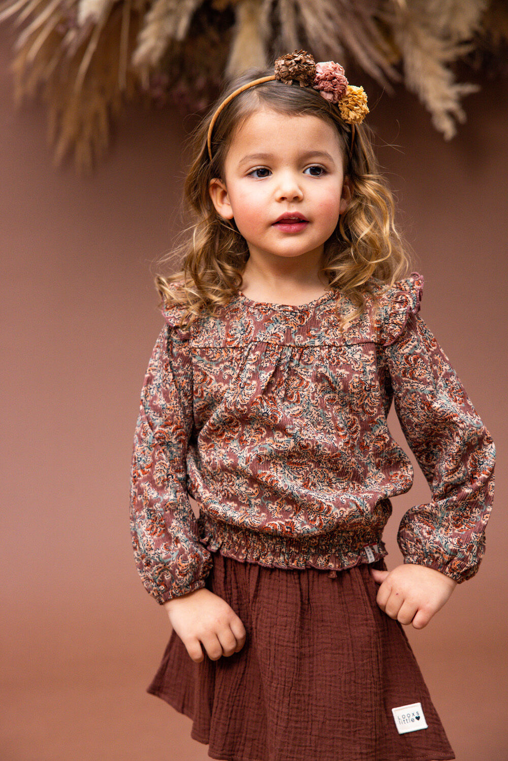 LOOXS Little Mini-jupe 2331-7703 en marron - large