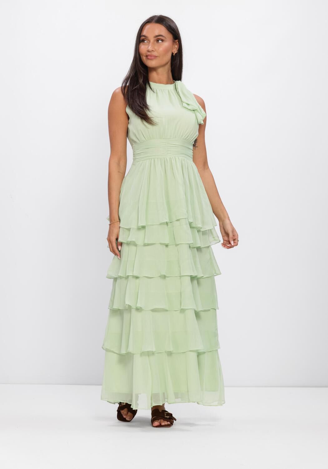 NEO NOIR MARLI SOLID CHIFFON DRESS Robes en vert - large