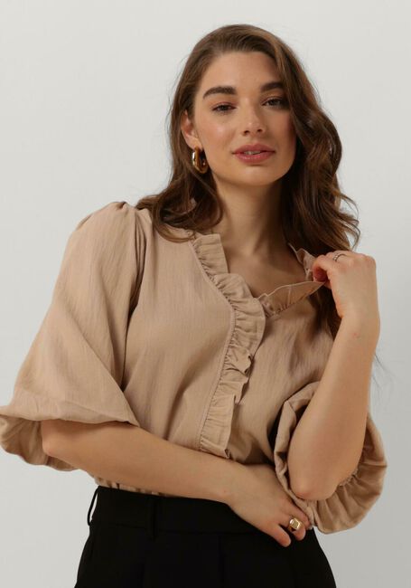 Ecru CO'COUTURE  SUADA PUFF SS BLOUSE - large
