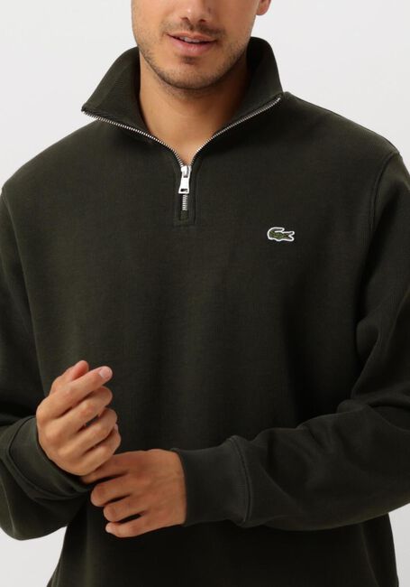 LACOSTE Pull REGULAR FIT HIGH NECK ZIPPED SWEATSHIRT Vert foncé - large