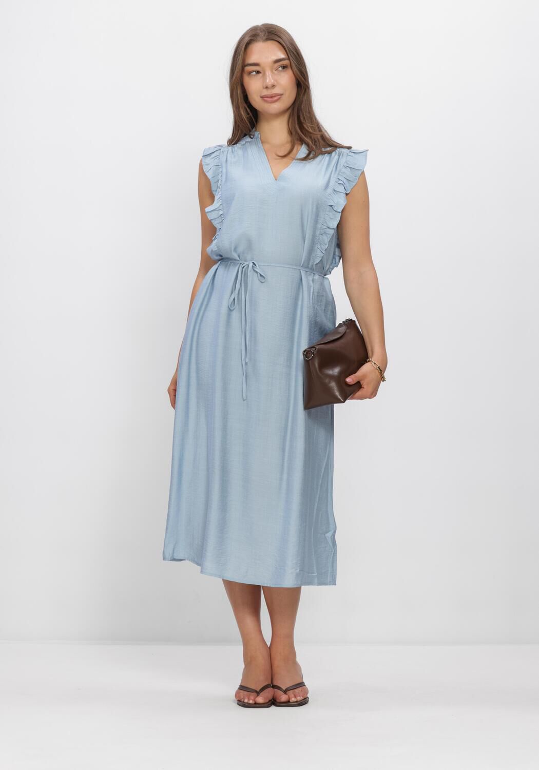 CO'COUTURE Robe maxi HERACC FRILL SS V-DRESS Bleu clair - large
