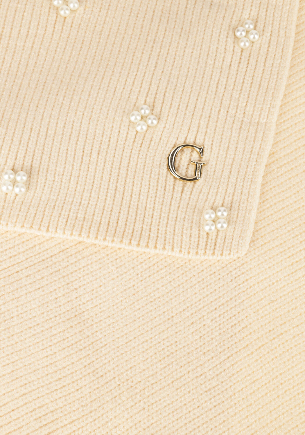 Beige GUESS Sjaal KNITTED SCARF - large