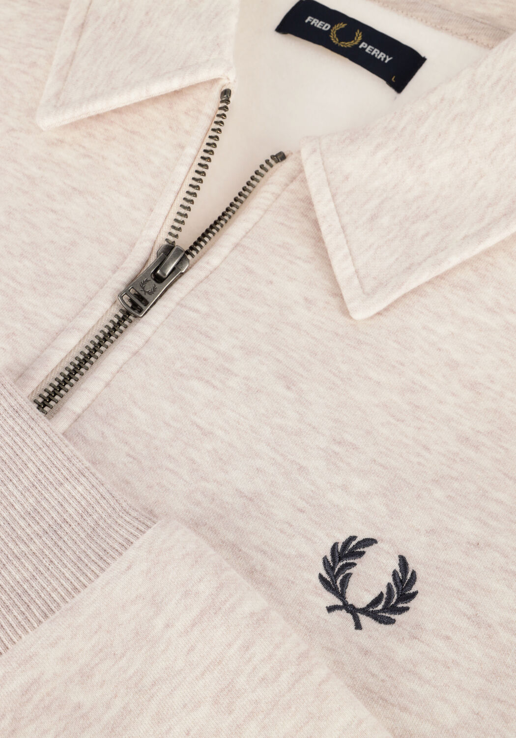 Gebroken wit FRED PERRY Trui HALFZIP FLEECE BACK SWEATSHIRT - large