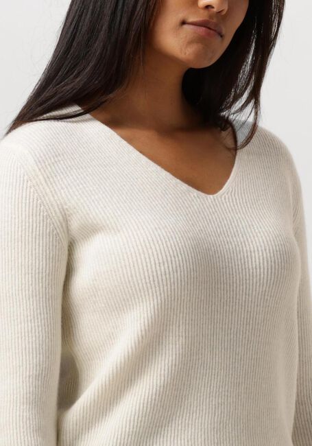 RESORT FINEST Pull V-NECK RIB KNIT Écru - large