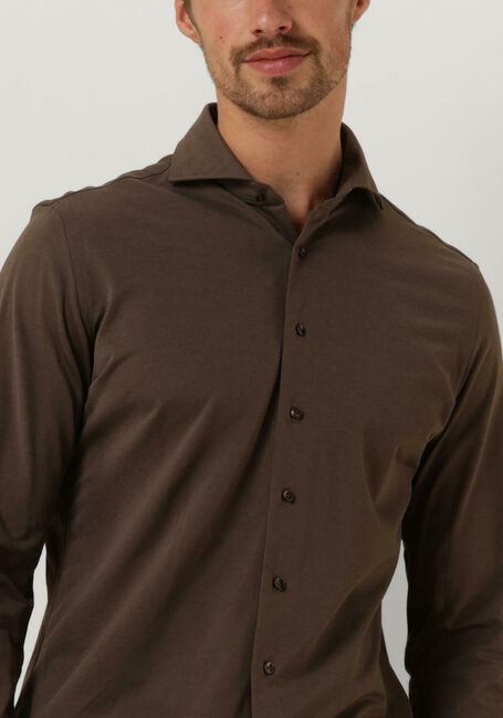 Bruine PROFUOMO Klassiek overhemd SHIRT X-CUTAWAY SC JAPANESE KNITTED - large