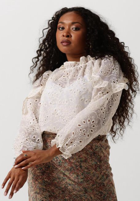 Gebroken wit NEO NOIR  NADIRA EMBROIDERY BLOUSE - large