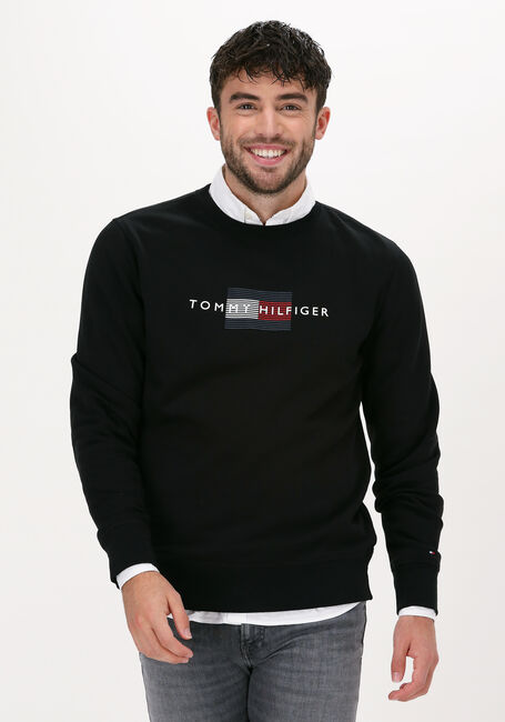 TOMMY HILFIGER Chandail LINES HILFIGER CREWNECK en noir - large