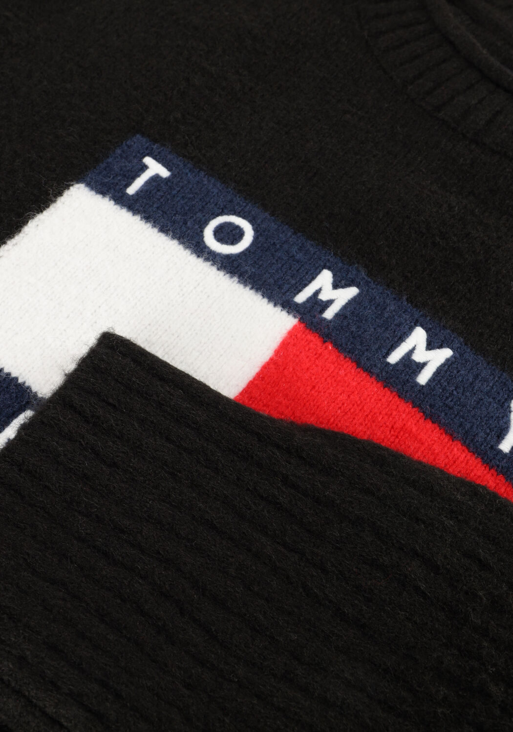 TOMMY JEANS Pull TJW MELANGE FLAG SWEATER RIB EXT en noir - large