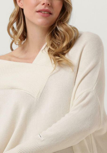 Witte 10DAYS Midi jurk SOFT KNIT V-NECK DRESS - large