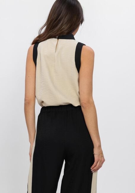 JANSEN AMSTERDAM Haut PAISLEY TOP CB 308 COLOR BLOCK SLEEVELESS FLOWER DETAIL Cr&egrave;me - large