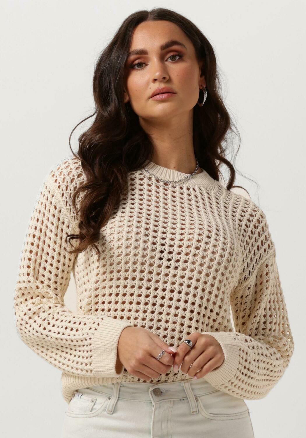 Zand OBJECT Trui OBJCHARLIE L S KNIT PULLOVER Omoda