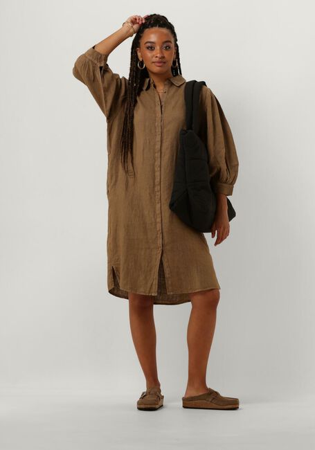 PENN & INK Robe midi DRESS en marron - large