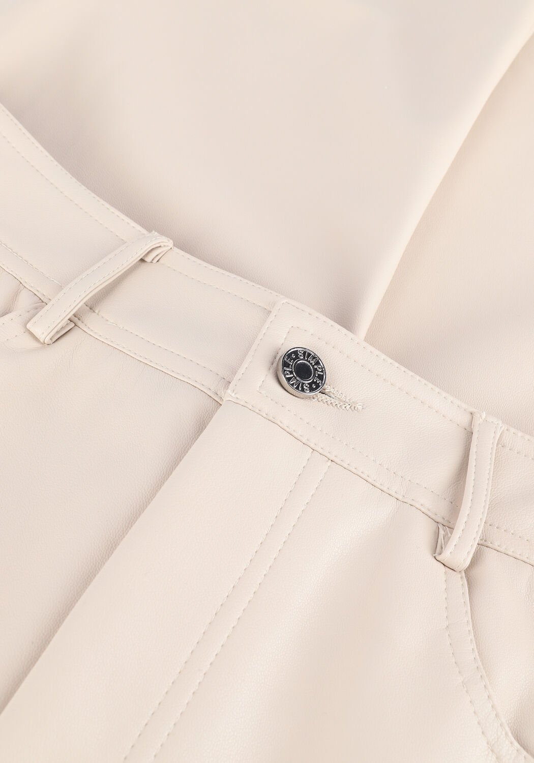 SIMPLE Straight leg jeans LENA en beige - large