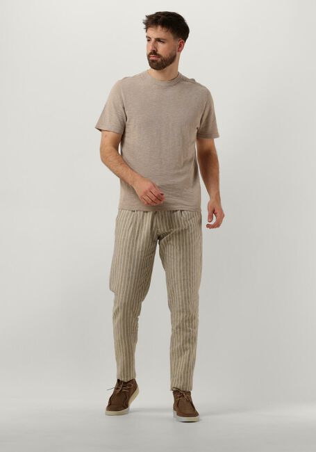 Beige SELECTED MEN T-shirt SLHBERG LINEN SS KNIT TEE NOOS - large