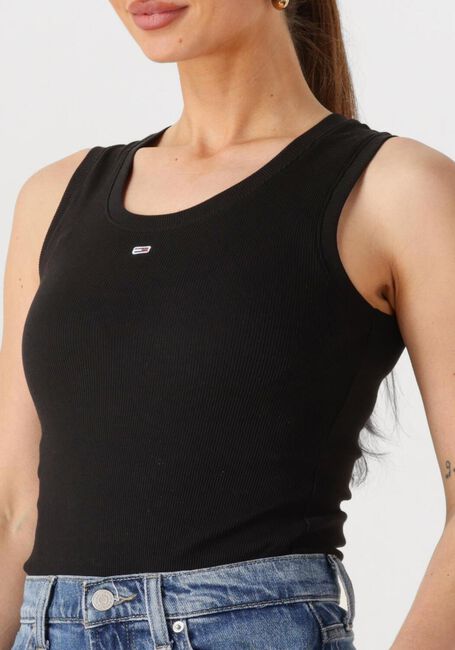 Zwarte TOMMY JEANS Top TJW ESSENTIAL RIB TANK EXT - large