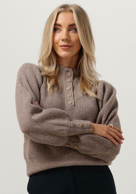 Y.A.S. Pull YASJOHA LS HIGH NECK KNIT PULLOVER S. en marron - large