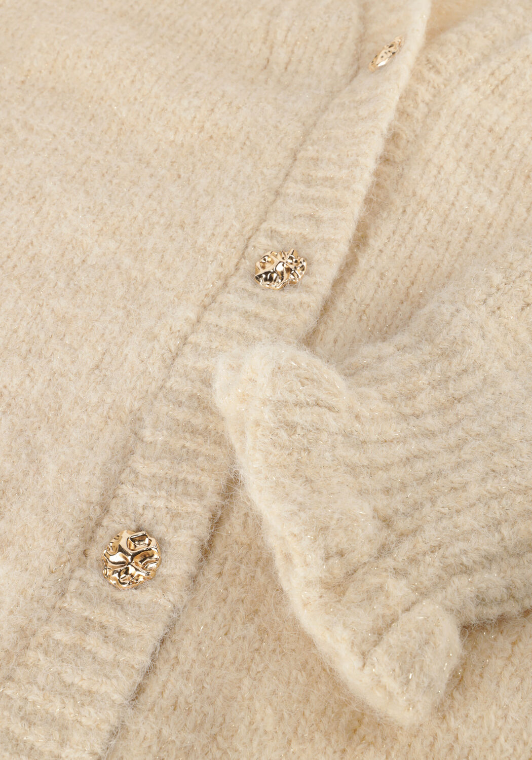 Ecru SUMMUM Vest CARDIGAN COZY MELANGE LUREX KNIT - large