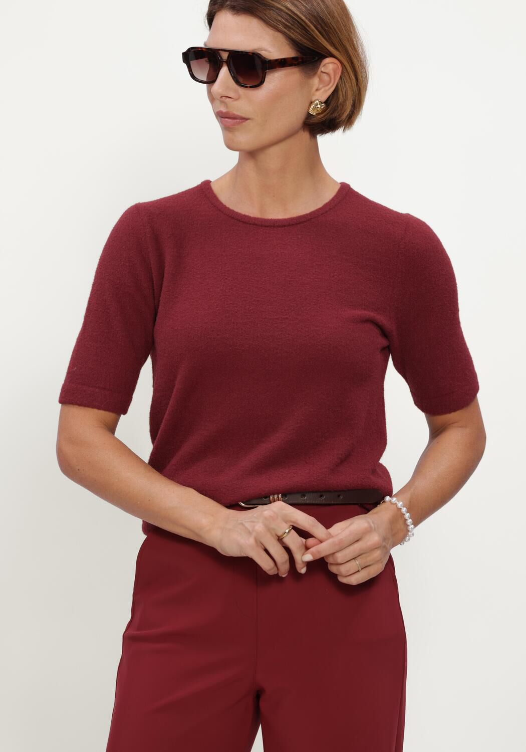 STUDIO ANNELOES Pull Felica pullover Bordeaux - large