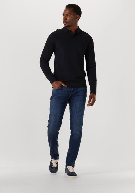 Donkerblauwe GENTI Trui POLO LS - large